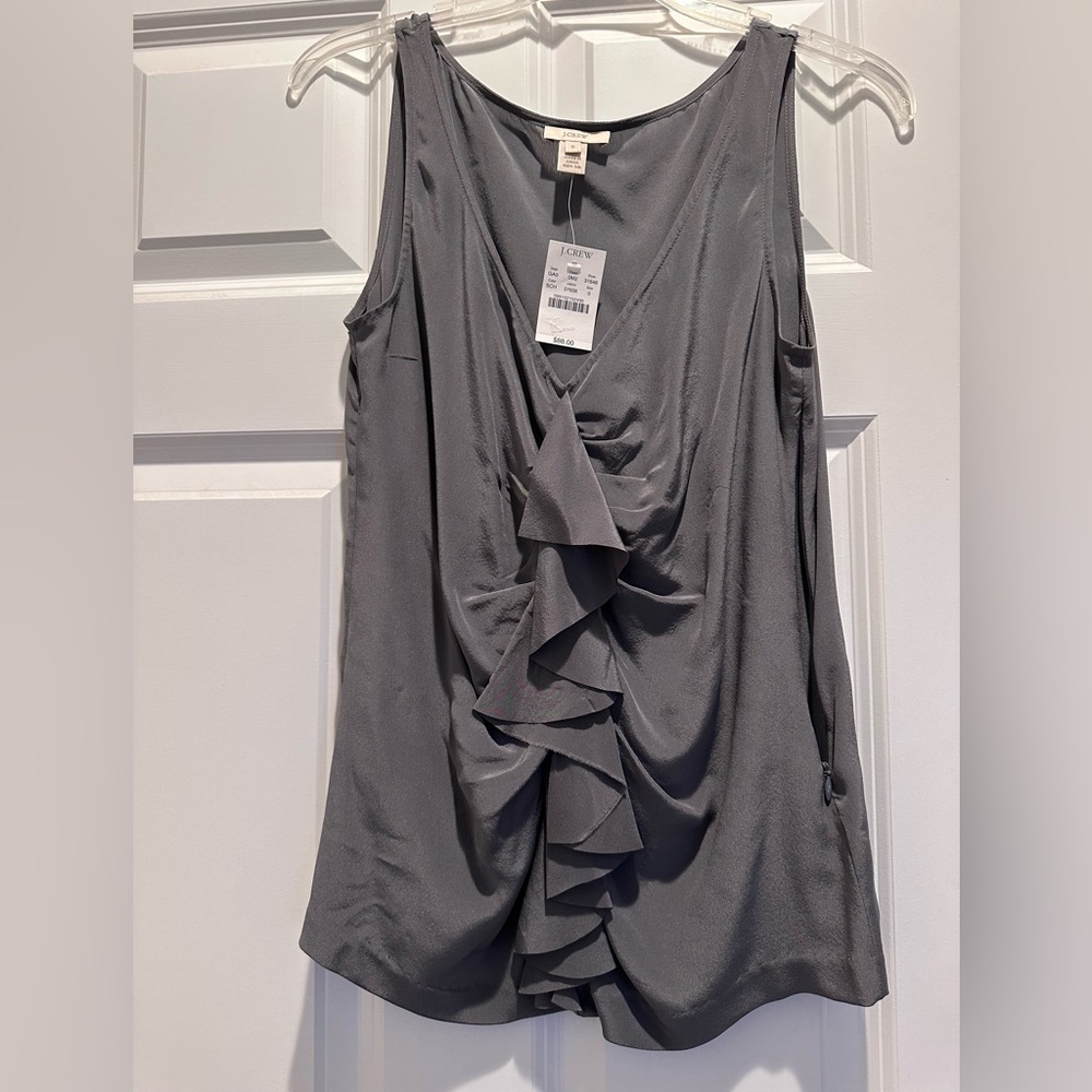 NWT jcrew grey Silk tank size 0